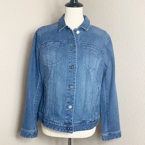 {NWT} J.Jill • Denim Jacket. • Medium Wash • Sz M